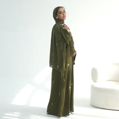 Abaya with Matching Hijab | Modest Maxi Dress for Women | Elegant Islamic Prayer Dress | Loose Fit Eid, Ramadan & Everyda