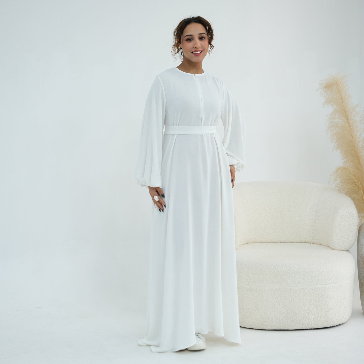 Elegant Balloon Sleeve Maxi Abaya