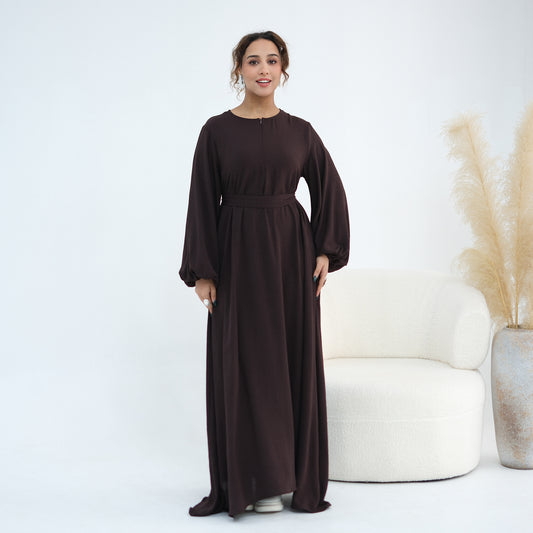 Elegant Balloon Sleeve Maxi Abaya