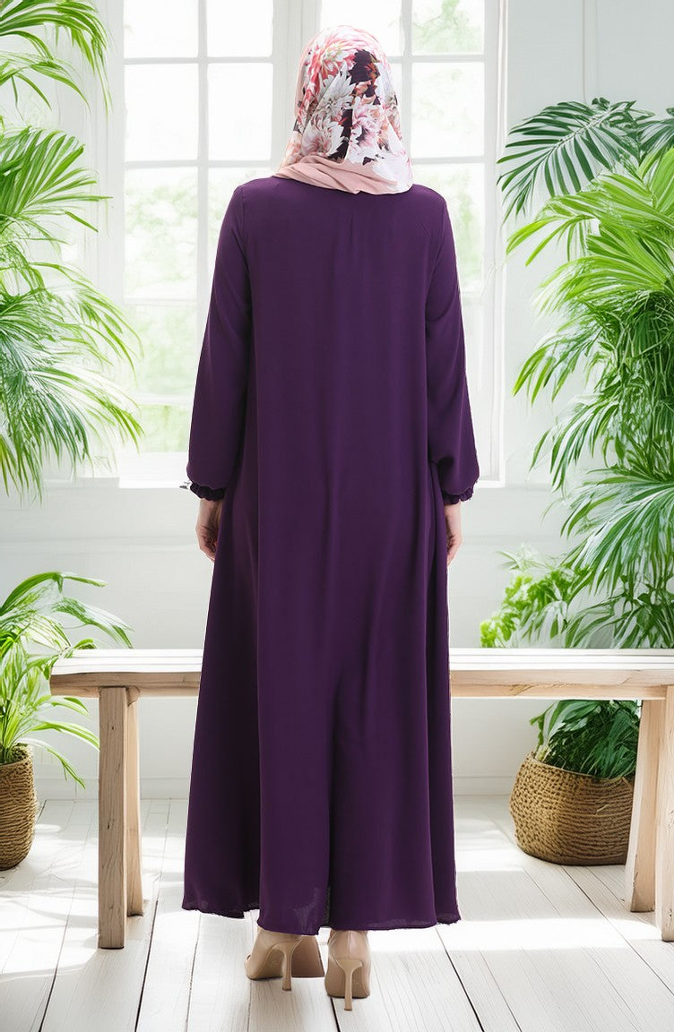 Abaya damson Mevlana Elegant Polyester.
