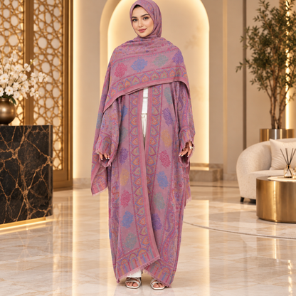 Elegant Paisley Printed Abaya Set with Matching Hijab – Modest Fashion for Every Occasion
