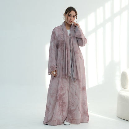 Abaya Set with Matching Hijab | 2 Piece Modest Muslim Dress | Loose Maxi Abaya for Women