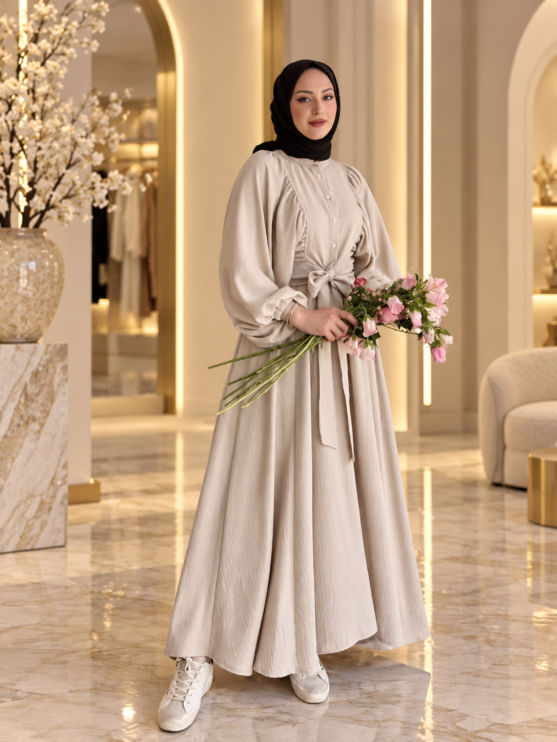 Elegant Abaya Dress – Modest 2-Piece Islamic Outfit for Women | Ramadan, Eid & Special Occasions