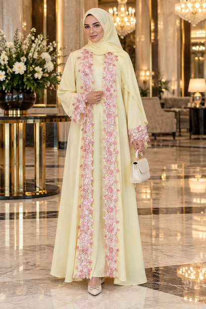 Luxury Floral Embroidered Abaya