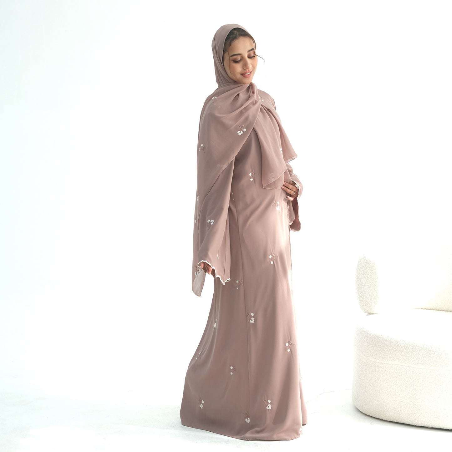 Abaya with Matching Hijab | Modest Maxi Dress for Women | Elegant Islamic Prayer Dress | Loose Fit Eid, Ramadan & Everyda