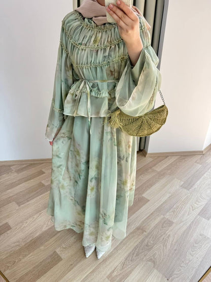 Elegant Dress | Modest Maxi Chiffon Dress | Evening Wear | Flowy I