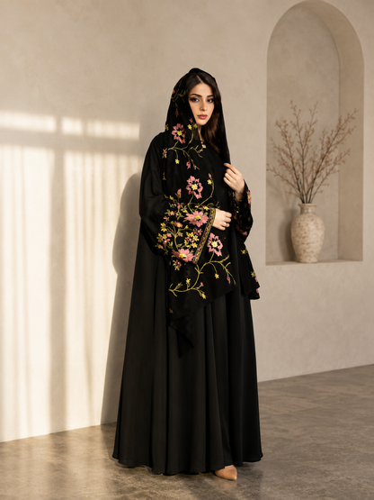 Floral Embroidered Abaya – Elegant & Modest