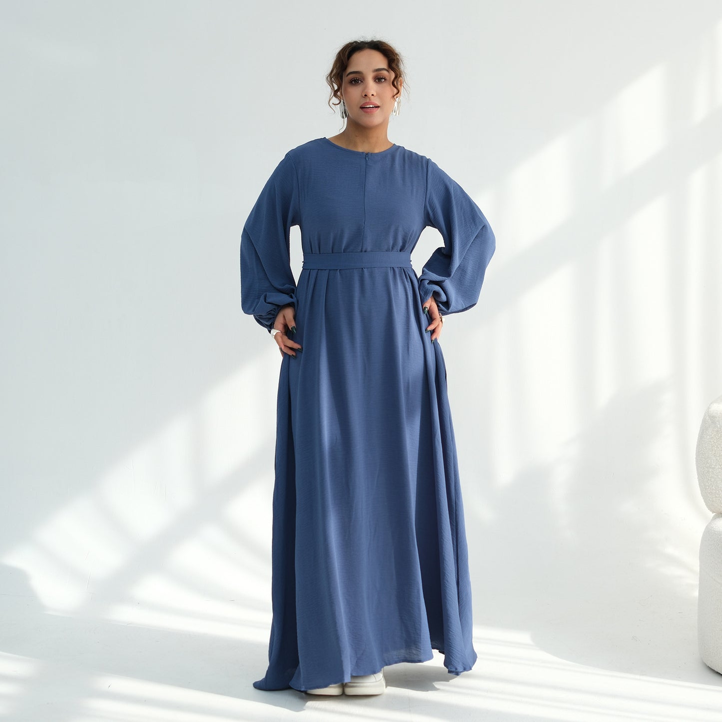 Elegant Balloon Sleeve Maxi Abaya