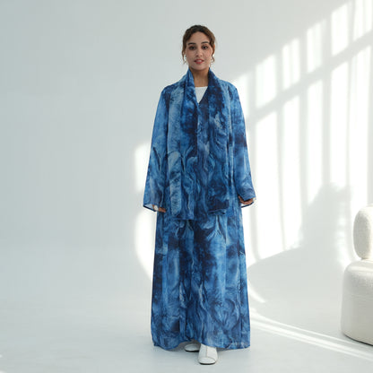 Abaya Set with Matching Hijab | 2 Piece Modest Muslim Dress | Loose Maxi Abaya for Women