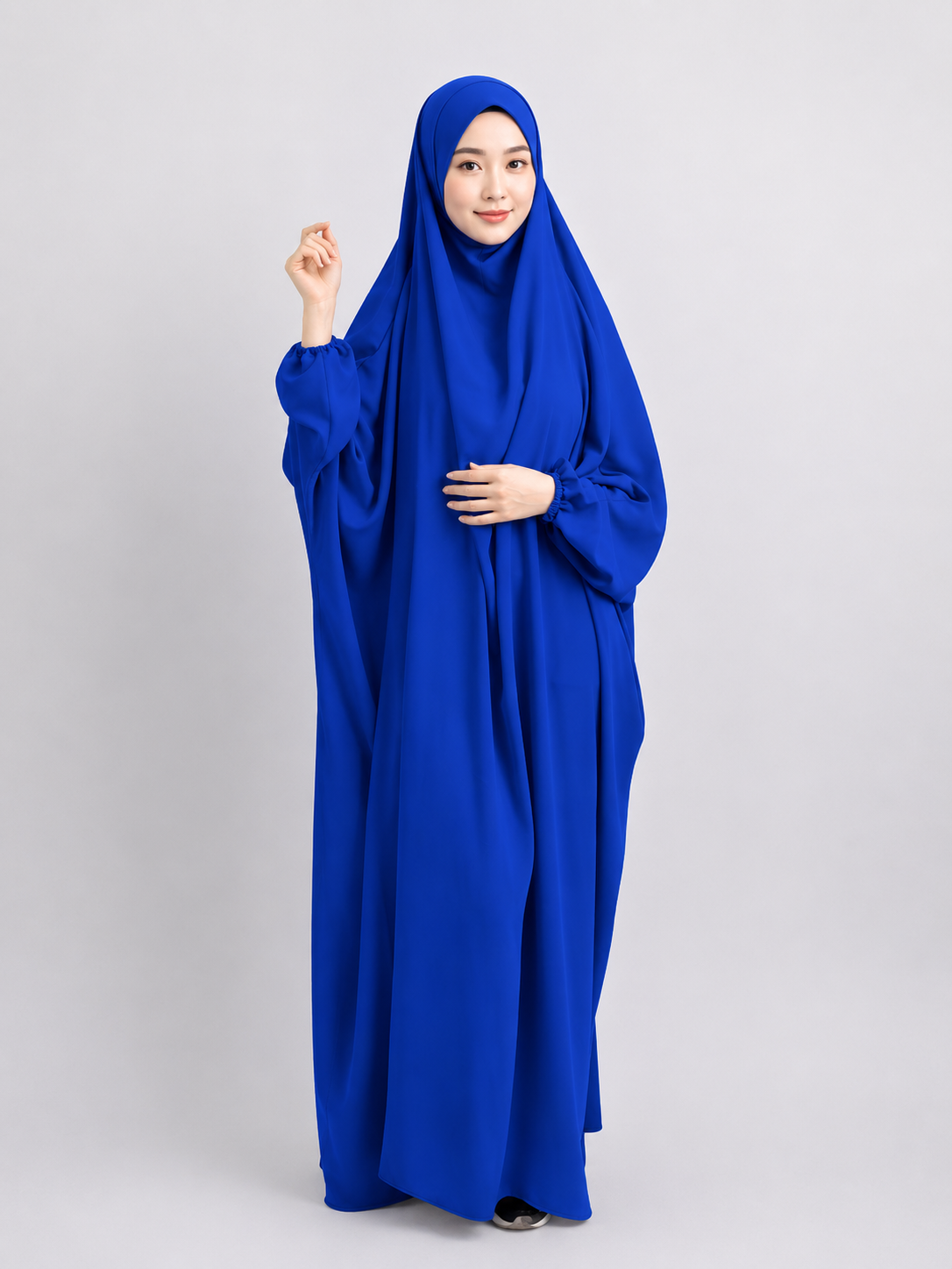 Elegant Prayer Abaya for Women – Loose Batwing Sleeve Hooded Muslim Dress