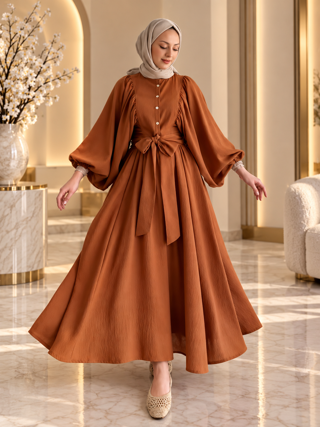 Elegant Abaya Dress – Modest 2-Piece Islamic Outfit for Women | Ramadan, Eid & Special Occasions
