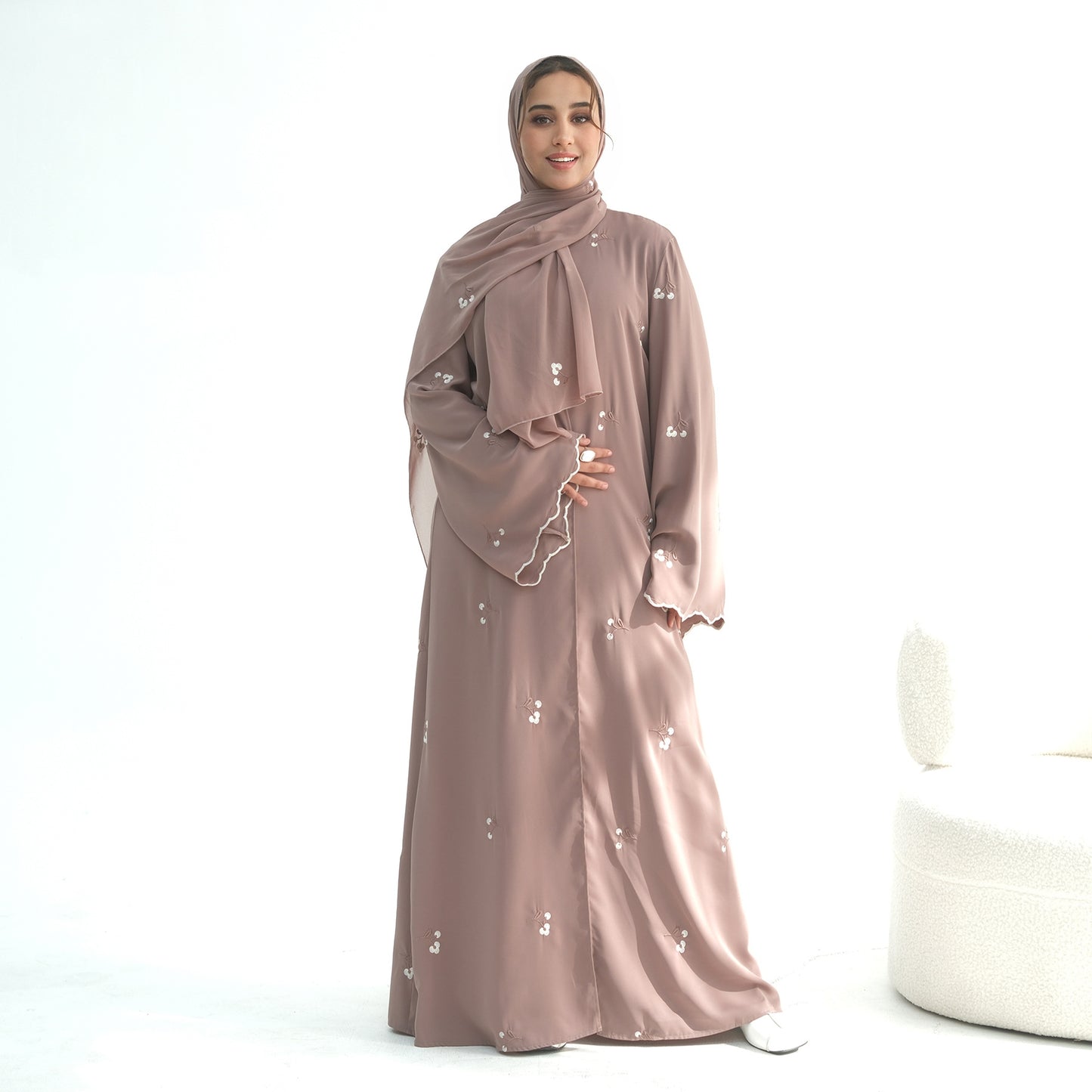 Abaya with Matching Hijab | Modest Maxi Dress for Women | Elegant Islamic Prayer Dress | Loose Fit Eid, Ramadan & Everyda