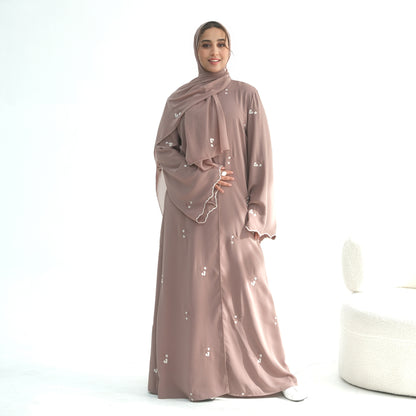 Abaya with Matching Hijab | Modest Maxi Dress for Women | Elegant Islamic Prayer Dress | Loose Fit Eid, Ramadan & Everyda