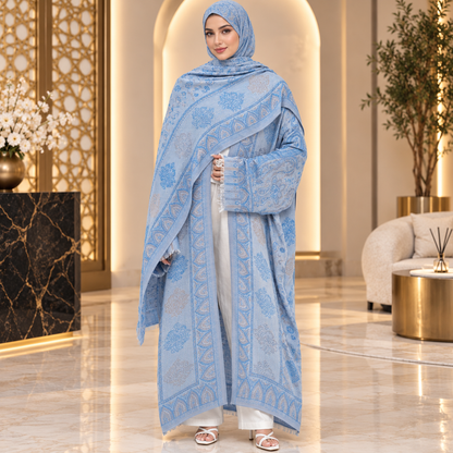 Elegant Paisley Printed Abaya Set with Matching Hijab – Modest Fashion for Every Occasion