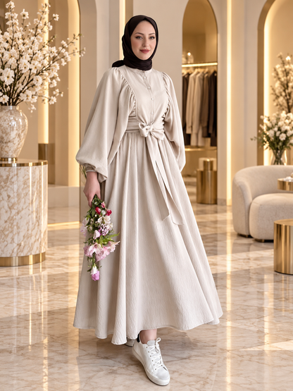 Elegant Abaya Dress – Modest 2-Piece Islamic Outfit for Women | Ramadan, Eid & Special Occasions