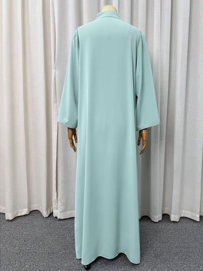 Abaya Mint Green Floral Embroidered Abaya