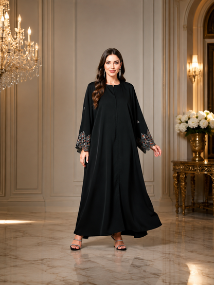 Black Luxury Embroidered Abaya