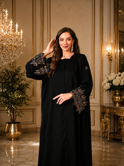Black Luxury Embroidered Abaya