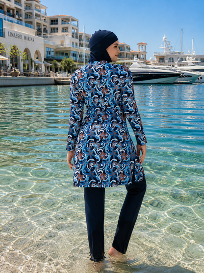Stay confident and covered with this elegant modest swimwear