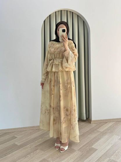 Elegant Dress | Modest Maxi Chiffon Dress | Evening Wear | Flowy I