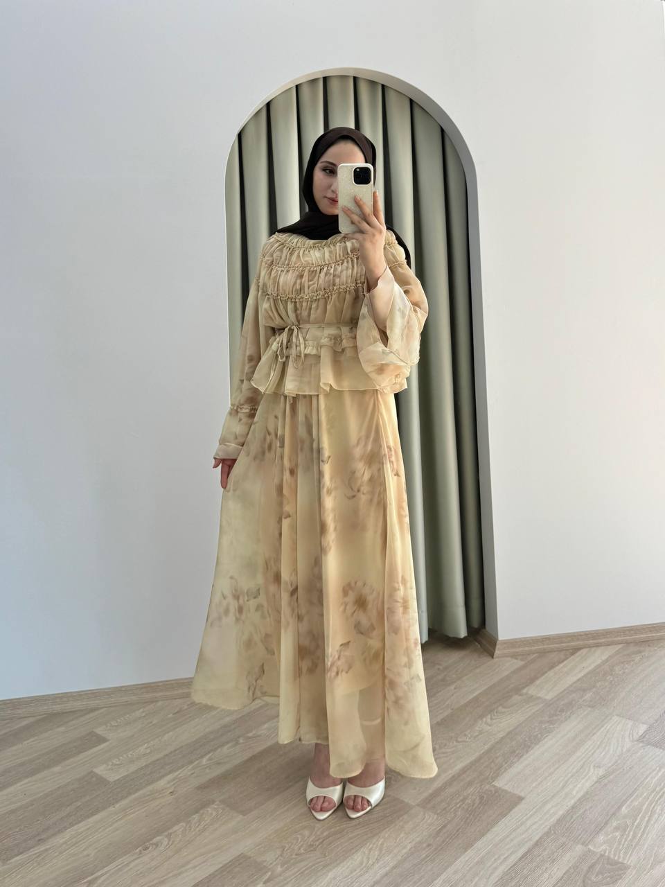 Elegant Dress | Modest Maxi Chiffon Dress | Evening Wear | Flowy I