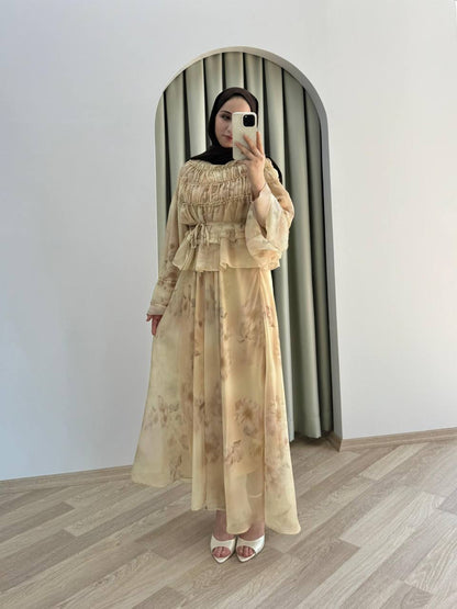 Elegant Dress | Modest Maxi Chiffon Dress | Evening Wear | Flowy I