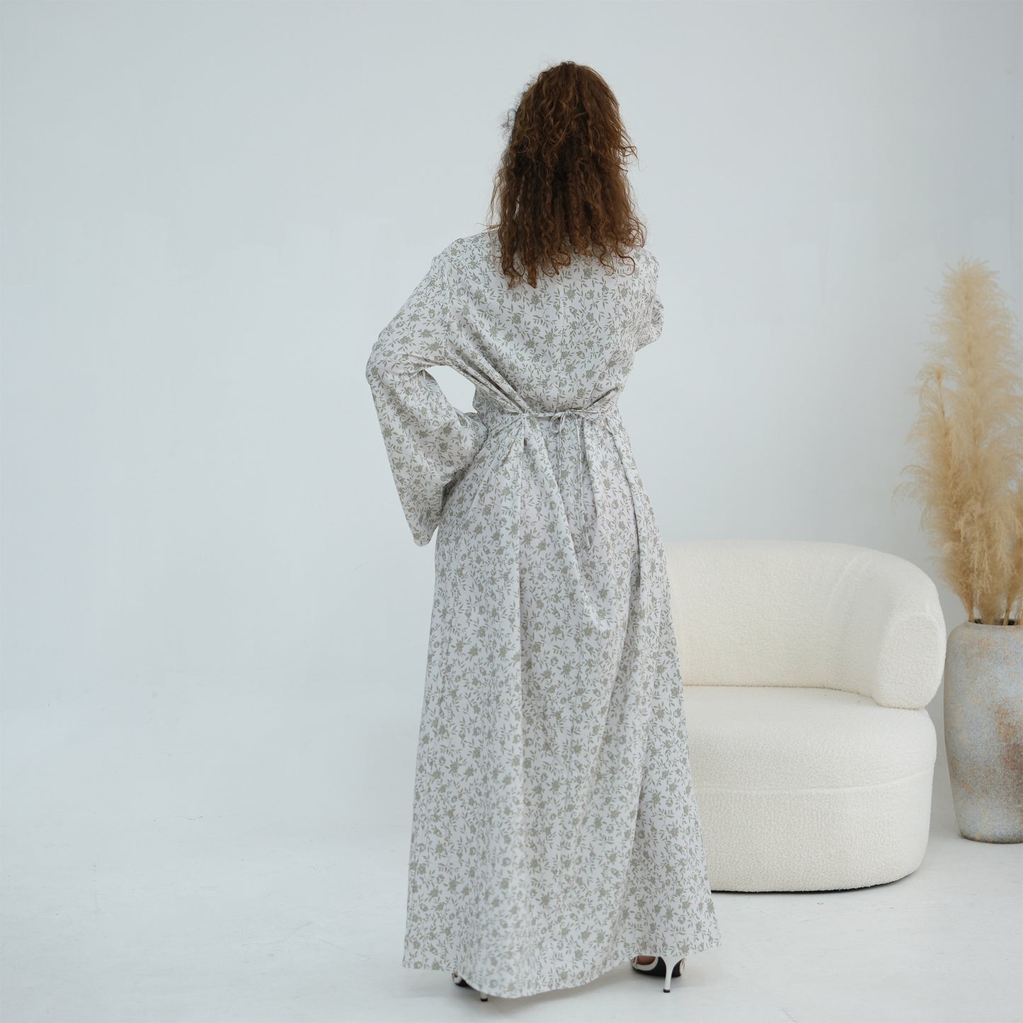 Elegant Floral Print Maxi Abaya – Modest Everyday Dress