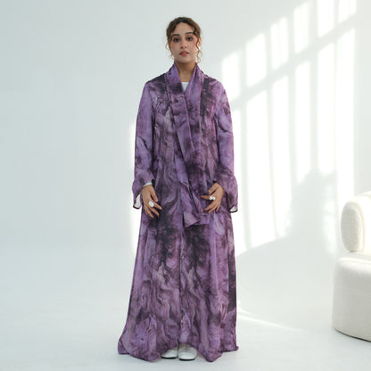 Abaya Set with Matching Hijab | 2 Piece Modest Muslim Dress | Loose Maxi Abaya for Women