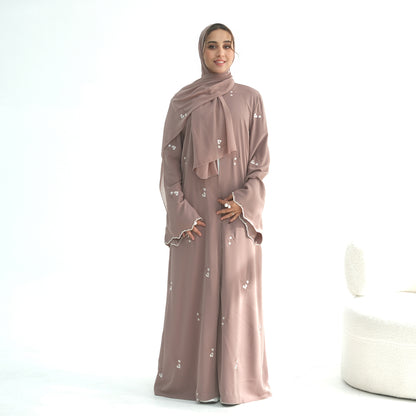 Abaya with Matching Hijab | Modest Maxi Dress for Women | Elegant Islamic Prayer Dress | Loose Fit Eid, Ramadan & Everyda