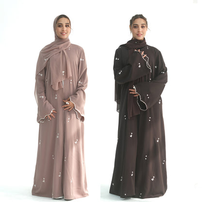 Abaya with Matching Hijab | Modest Maxi Dress for Women | Elegant Islamic Prayer Dress | Loose Fit Eid, Ramadan & Everyda