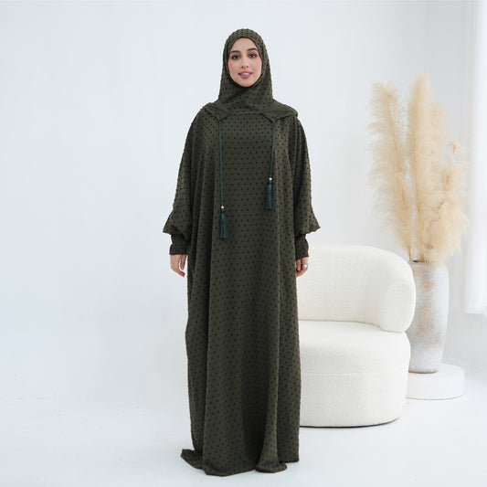 Hooded Prayer Abaya with Matching Hijab