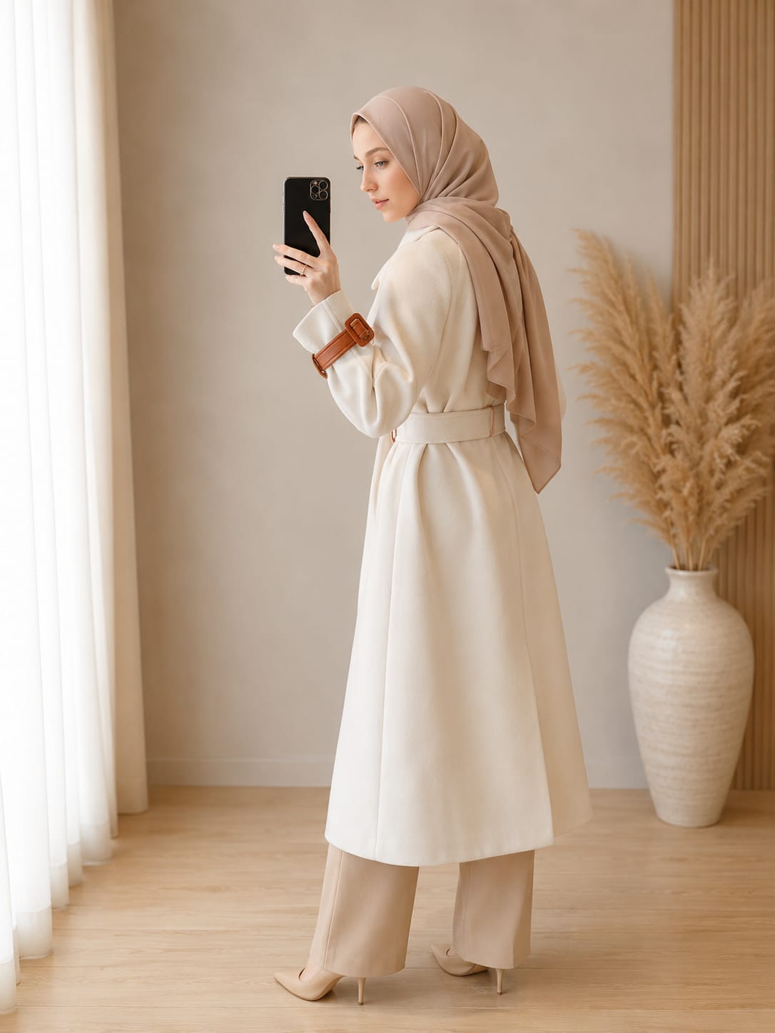 Elegant Belted Women’s Coat