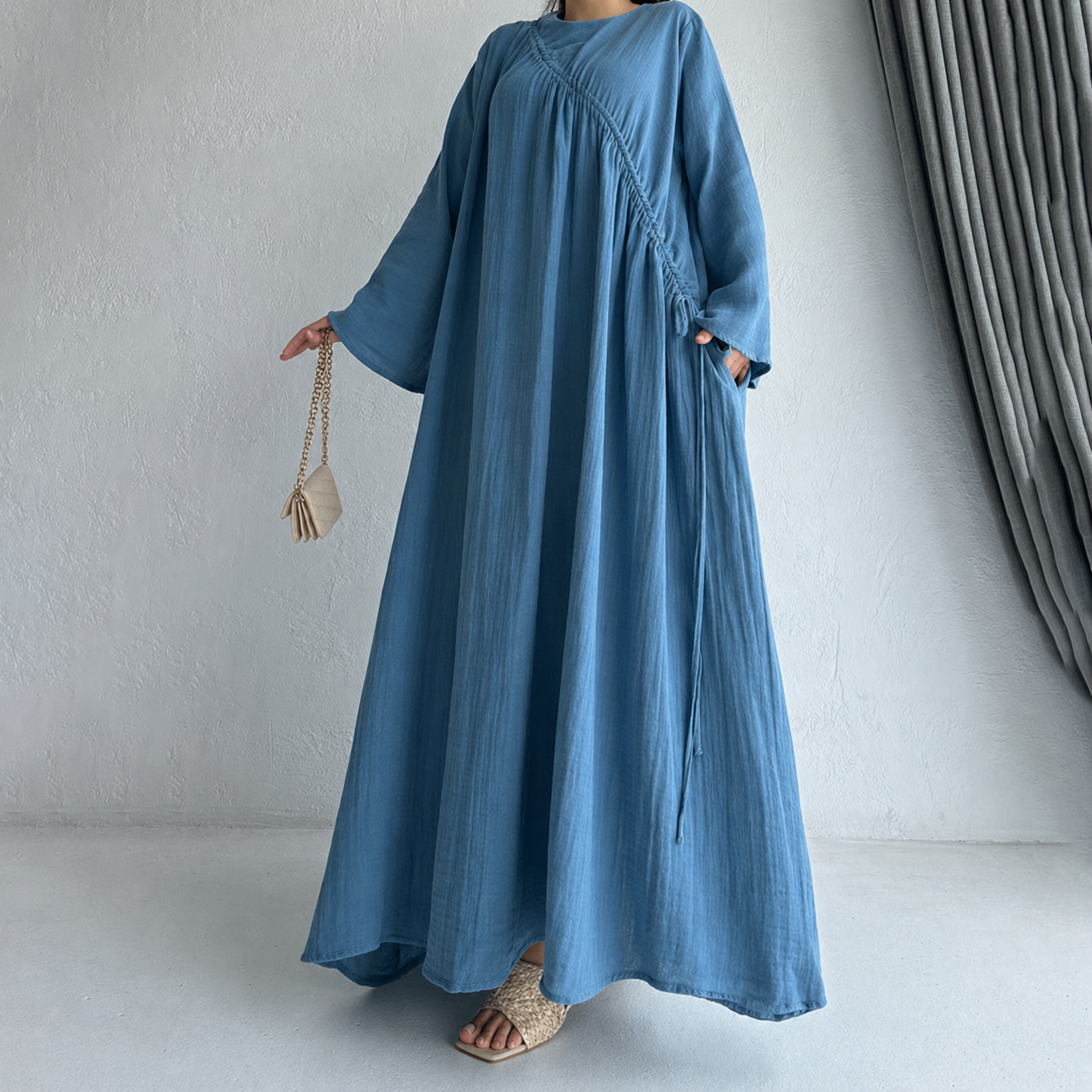 plus size round neck loose leisure retro fashion dress dress women