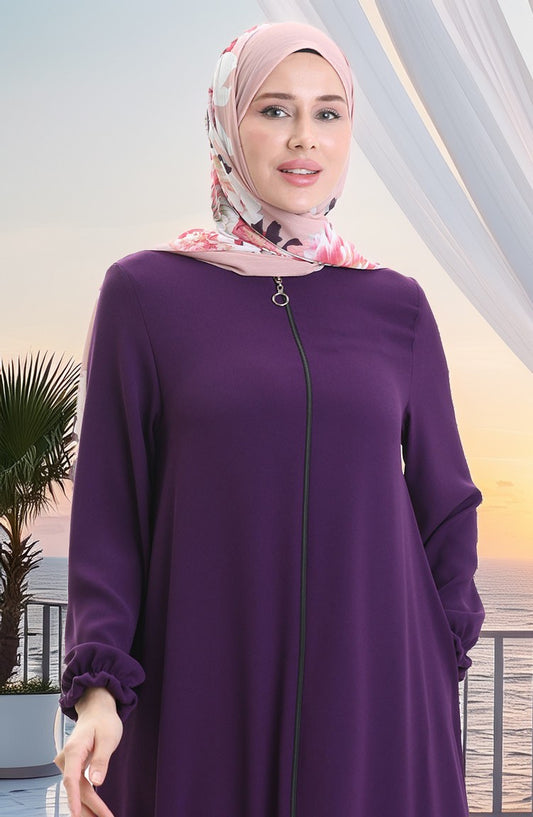 Abaya damson Mevlana Elegant Polyester.