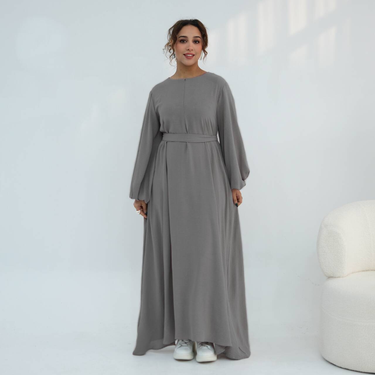 Elegant Balloon Sleeve Maxi Abaya