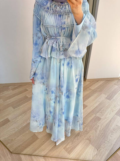 Elegant Dress | Modest Maxi Chiffon Dress | Evening Wear | Flowy I